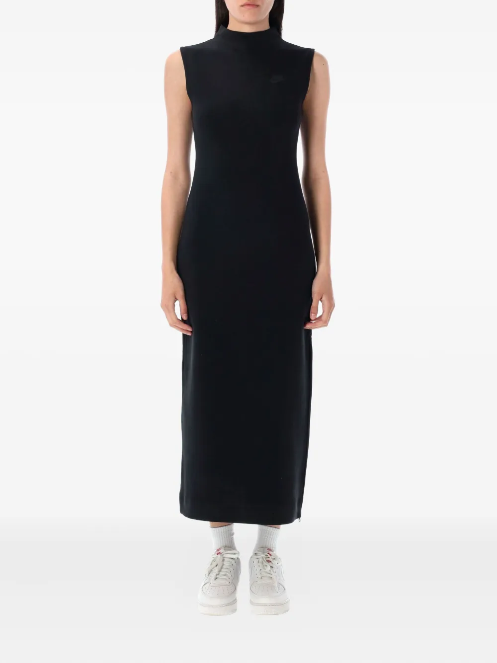 Nike logo-print sleeveless maxi dress Zwart