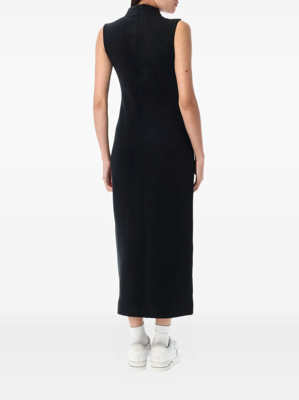 Nike logo-print sleeveless maxi dress Zwart