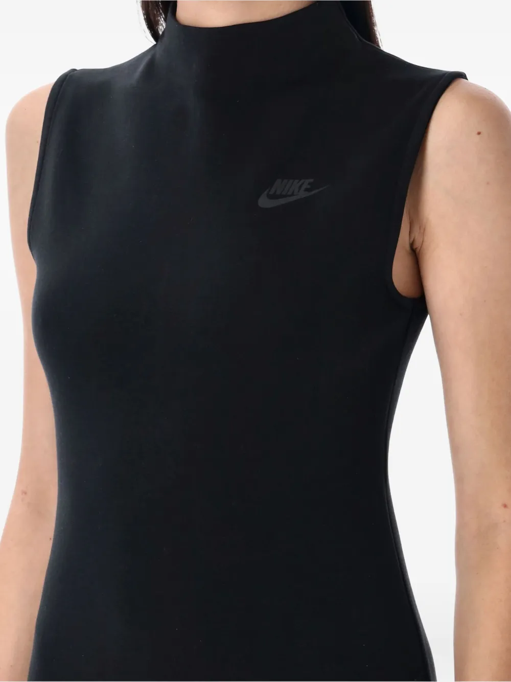 Nike logo-print sleeveless maxi dress Zwart