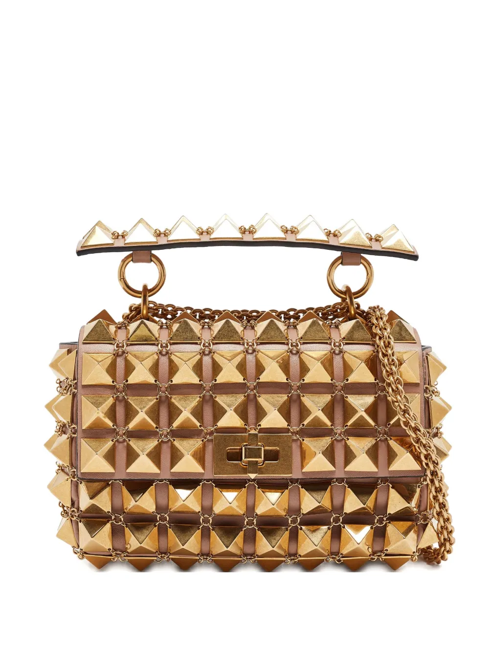 Valentino Garavani Pre-Owned small Roman Stud handbag - ピンク Valentino Garavani Pre-Owned small Roman Stud handbag - ピンク