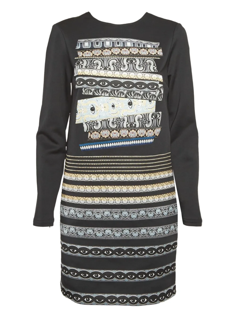 printed long-sleeve dress