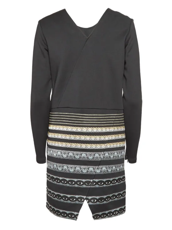 Kenzo Pre-Owned Printed long-sleeve Dress | Black | FARFETCH