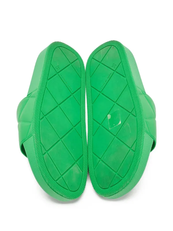 Bottega Veneta Pre-Owned diamond-pattern Slides | Green | FARFETCH