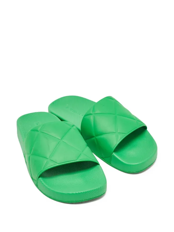 Bottega Veneta Pre-Owned diamond-pattern Slides | Green | FARFETCH