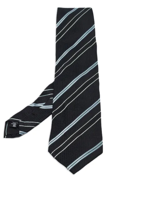 Emporio Armani Pre-Owned corbata de seda con rayas estampadas