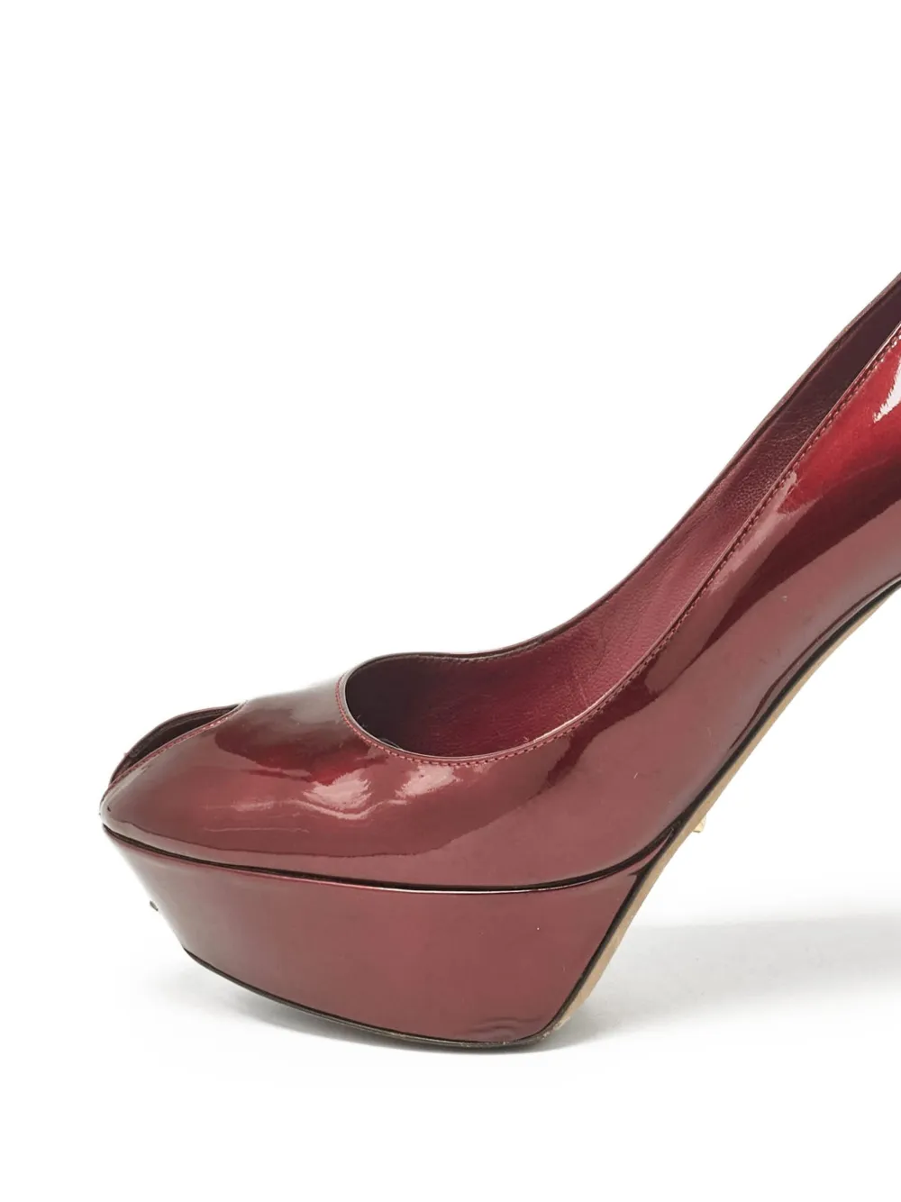 Sergio Rossi Vintage 120mm lakleren pumps met plateauzool - Rood