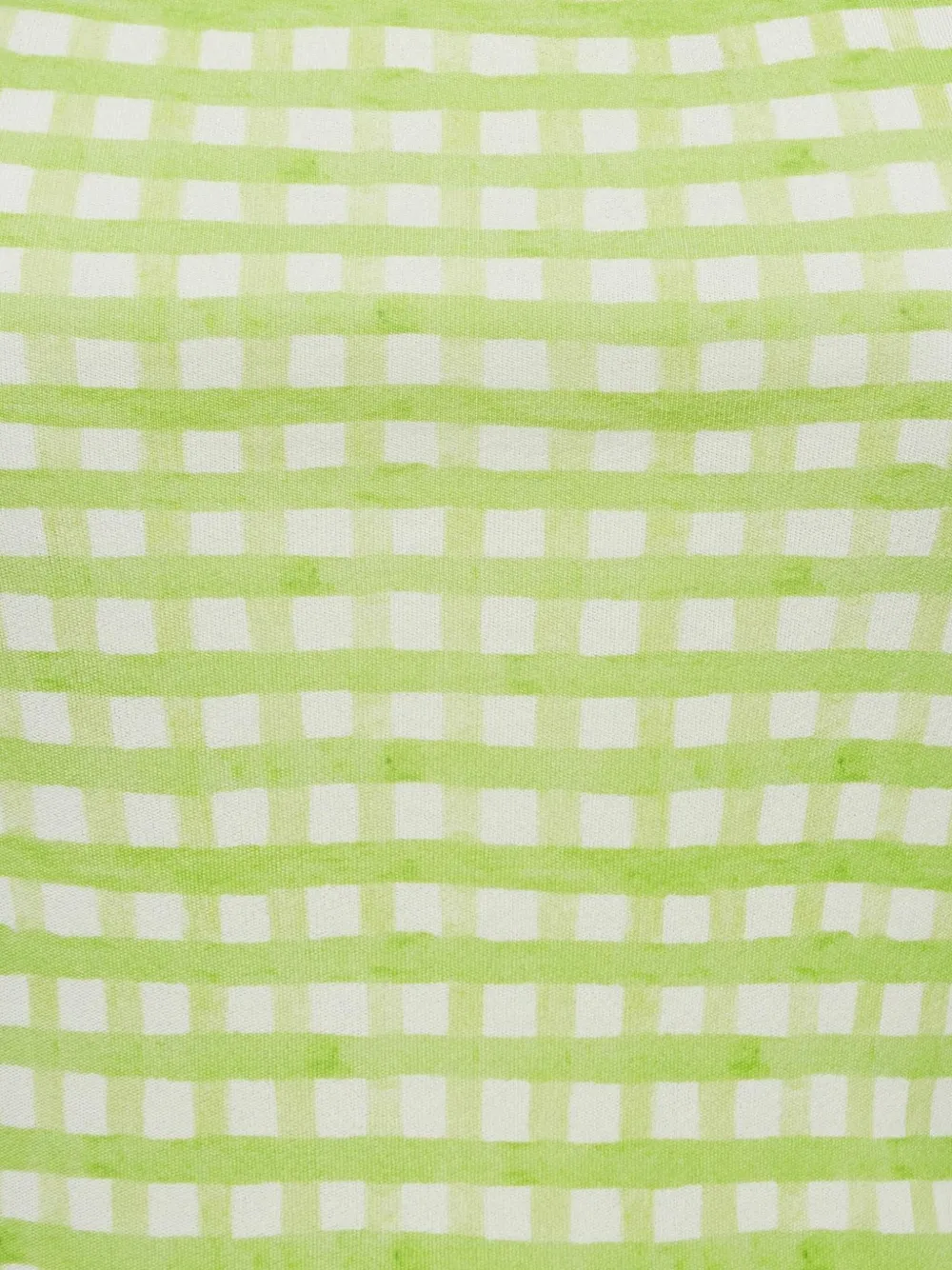 Pre-owned Jacquemus Nodi Check-print Knotted Bodysuit In Green
