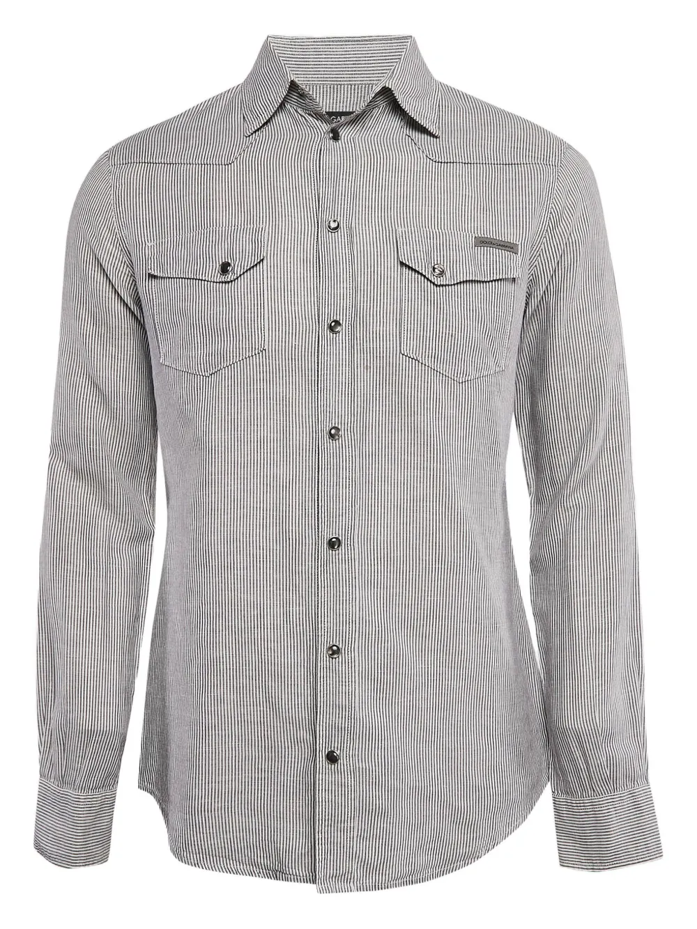 Dolce & Gabbana Pre-Owned striped pocketed shirt | Grey | Image 1