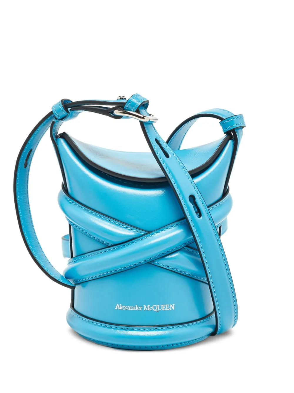 Alexander McQueen Pre-Owned Curve bucket bag | Blue | Image 1