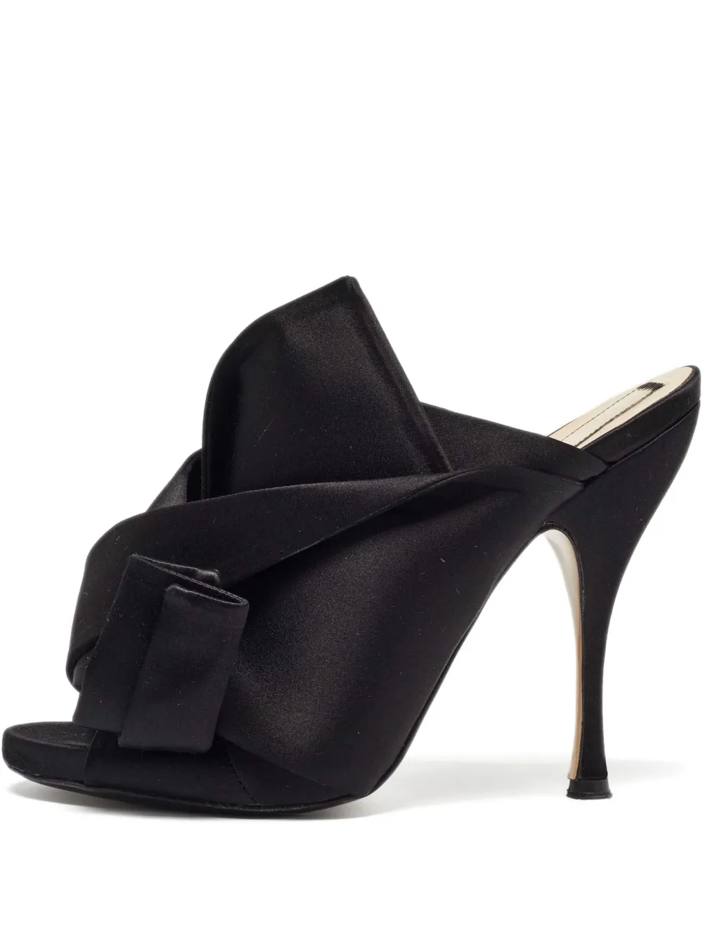 Nº21 pre-owned 130mm bow-detail sandals | Black | Image 1