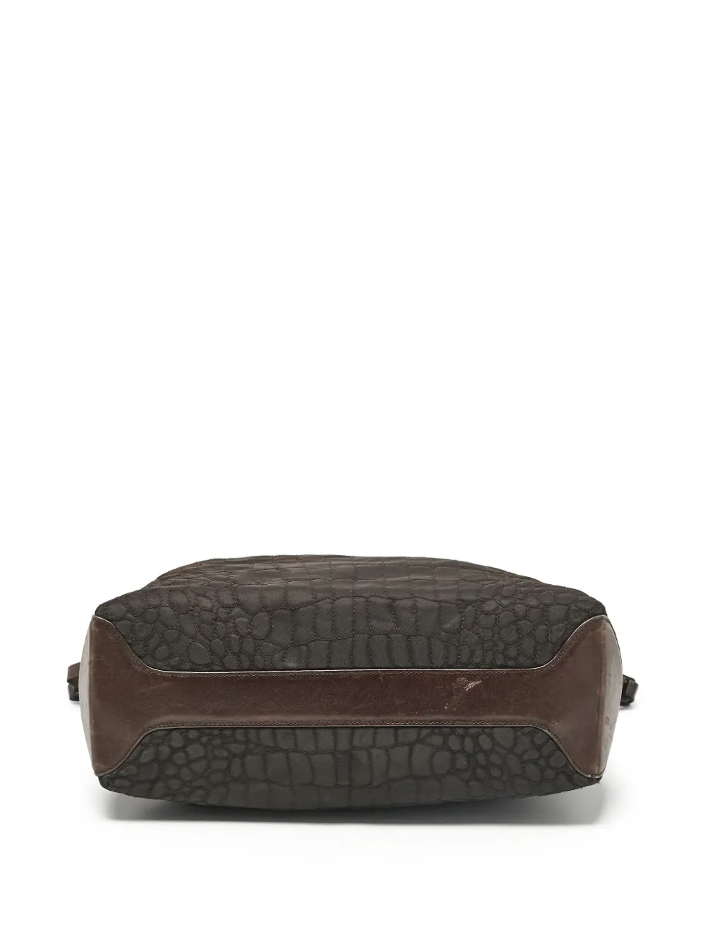 Pre-owned Gianfranco Ferre Embossed-crocodile Effect Shoulder Bag In Brown