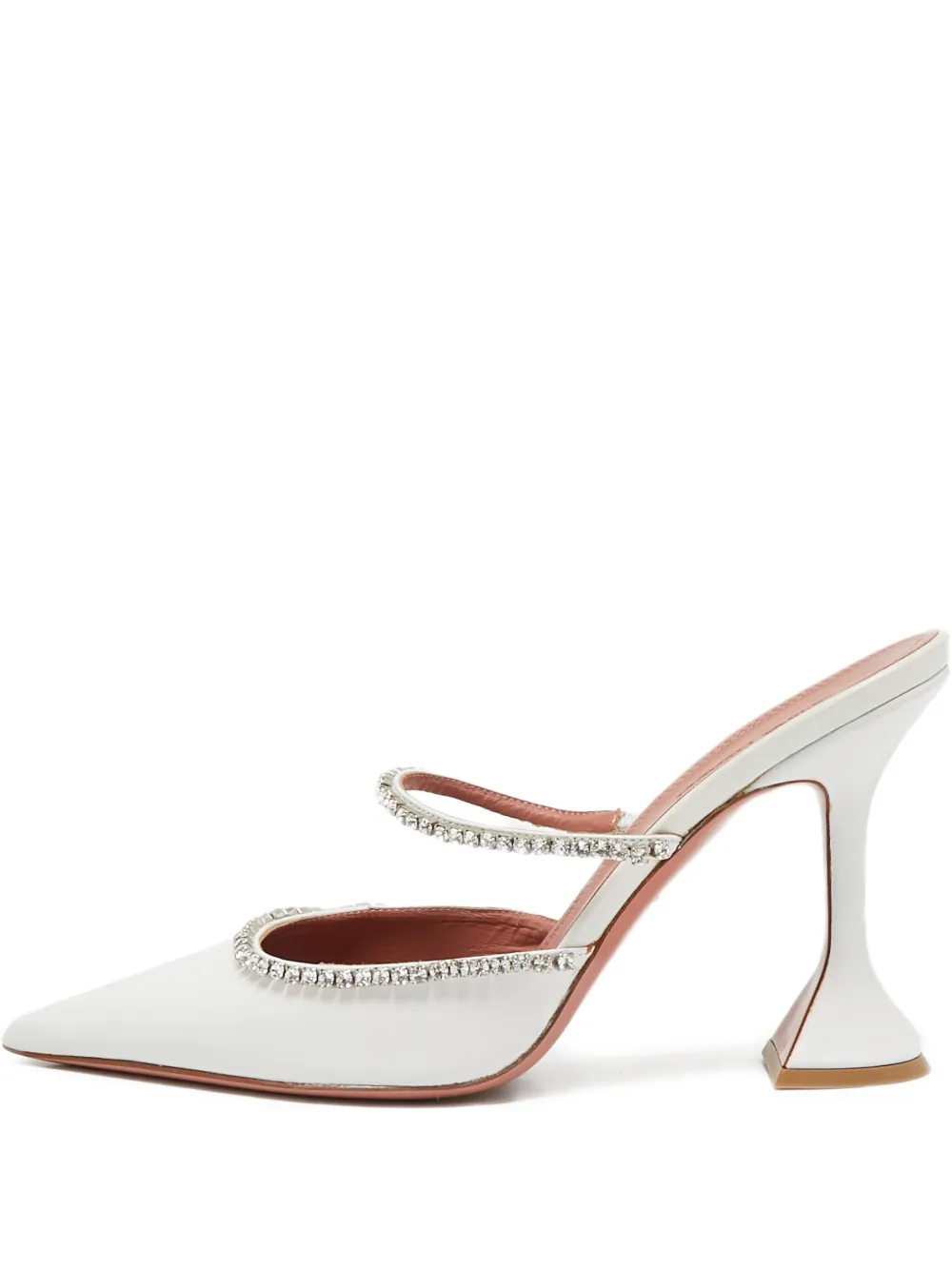 Amina Muaddi Pre-Owned rhinestone-embellished mules | White | Image 1