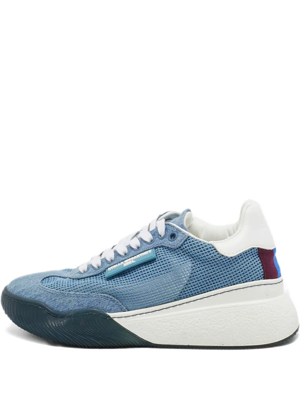 Stella McCartney Pre-Owned denim-mesh platform sneakers | Blue | Image 1