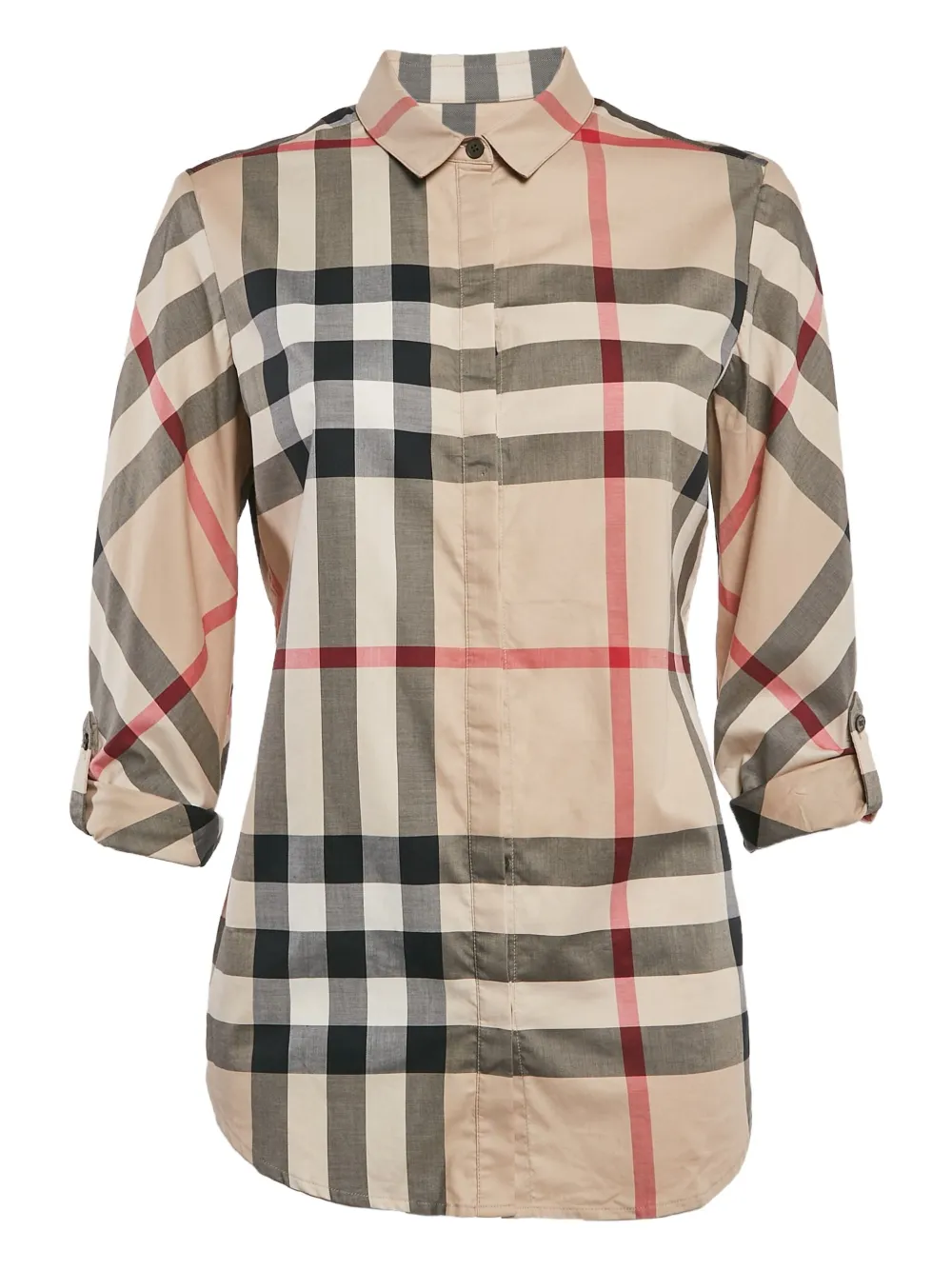 check-print shirt
