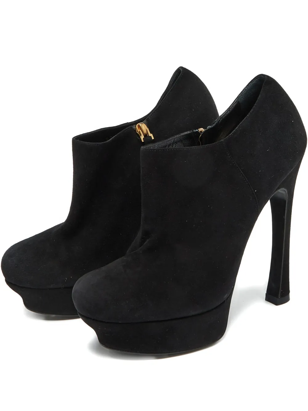 Saint Laurent Pre-Owned suede platform booties - Nero