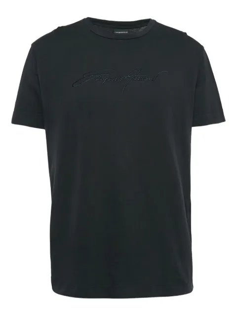 Emporio Armani Pre-Owned embroidered-logo cotton t-shirt