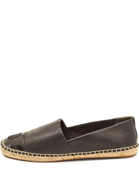 Tory Burch pre-owned logo-embroidered leather espadrilles