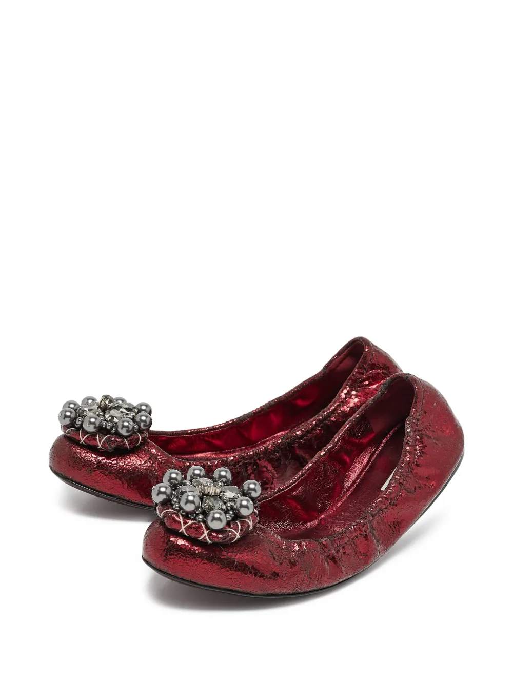 Miu Miu Pre-Owned Scrunch ballet flats | Image 2