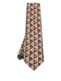 Ermenegildo Zegna Vintage floral geometric-pattern tie - Neutrals