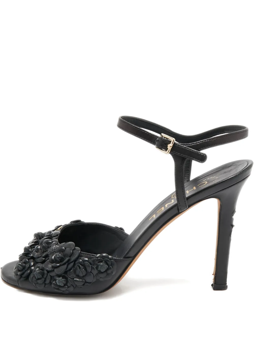 CHANEL Pre-Owned 2024 leather flower sandals | Black | Image 1