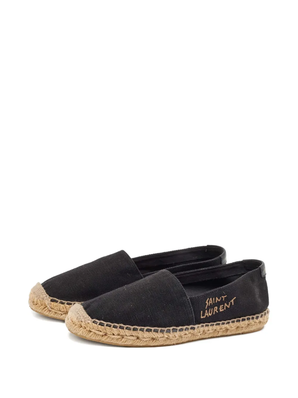 Saint Laurent Pre-Owned Espadrilles met geborduurd logo - Zwart
