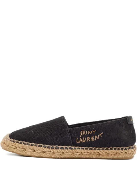 Saint Laurent Pre-Owned logo-embroidered canvas espadrilles
