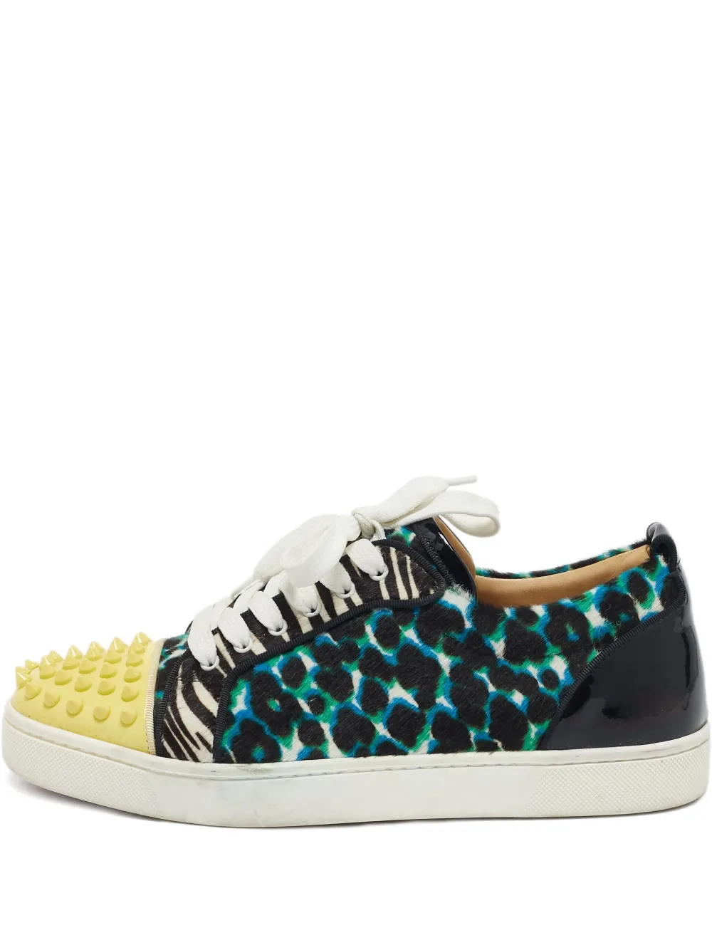 Christian Louboutin Pre-Owned 2024 leopard-print spikes sneakers | Green | Image 1
