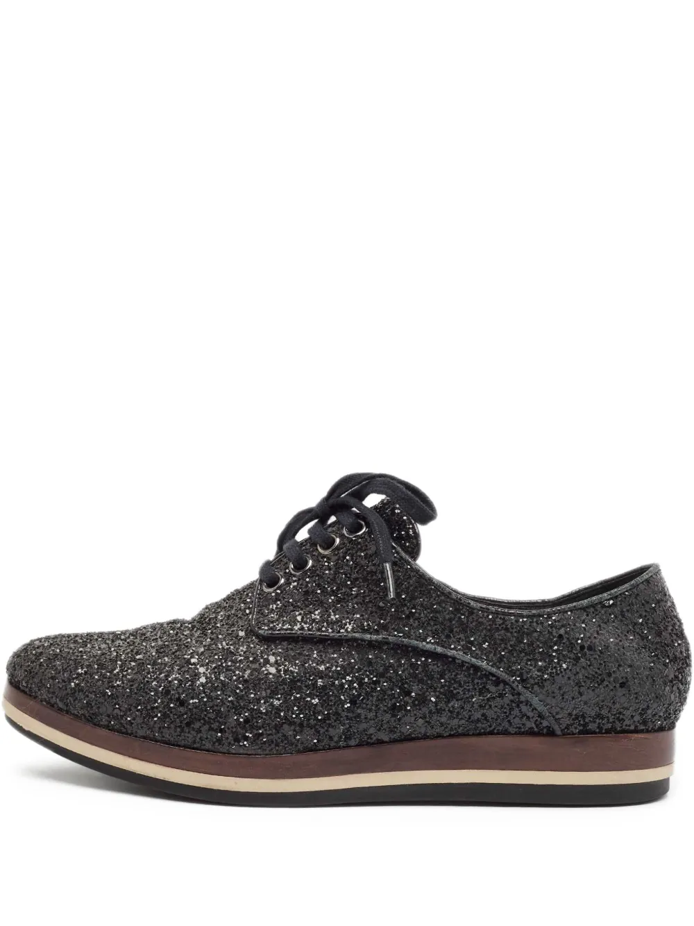 Miu Miu Pre-Owned derbies à paillettes | noir | Image 1