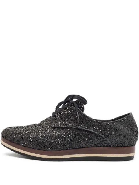 Miu Miu Pre-Owned glitter-embellished lace-up shoes