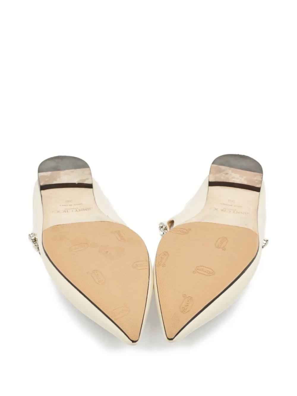 Pre-owned Jimmy Choo Crystal-embellished Flat Mules