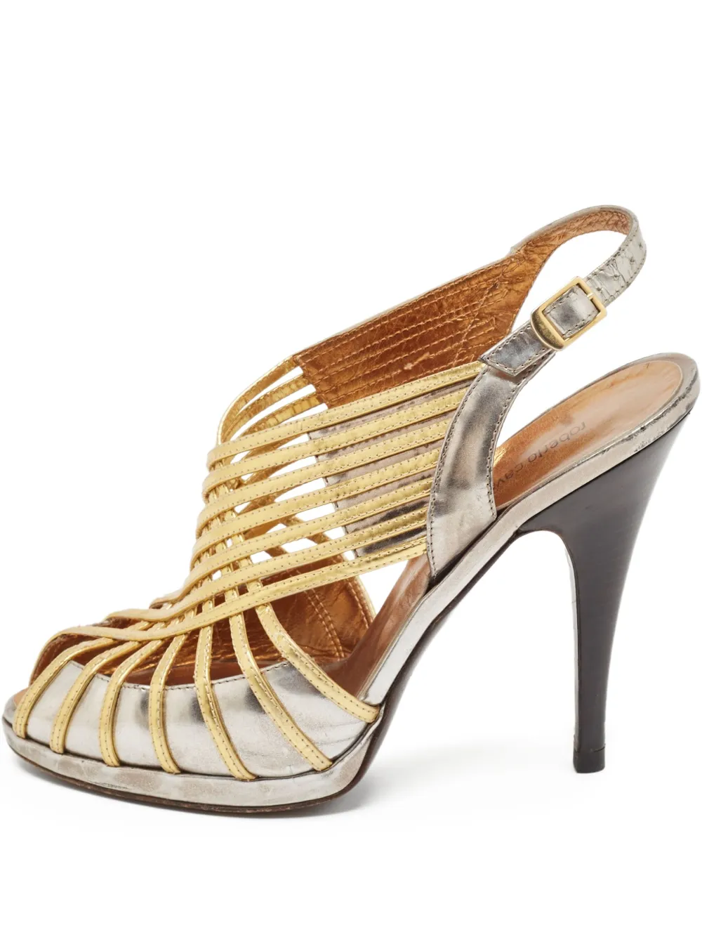 120mm metallic heeled sandals