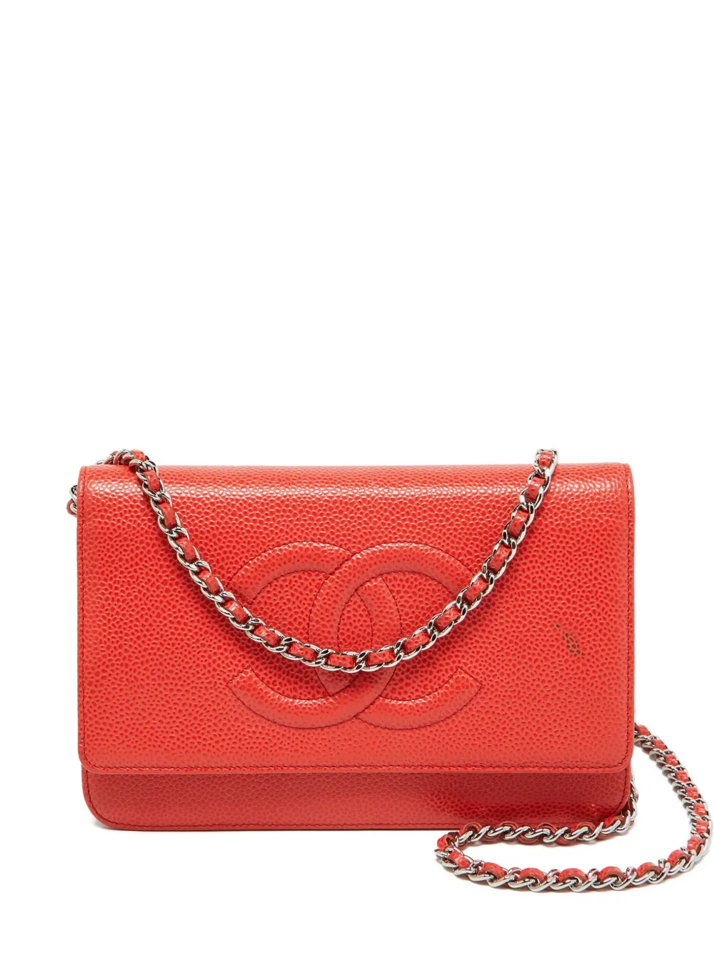 CHANEL Pre-Owned Borsa a spalla con catena - Arancione