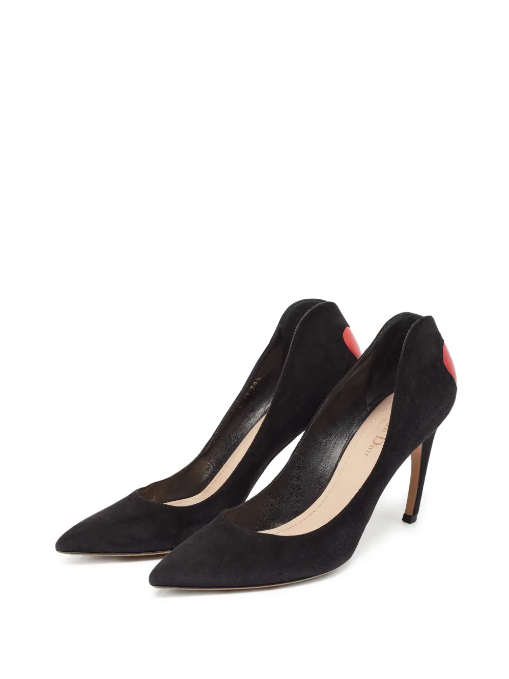 Christian Dior Pre-Owned 85 mm pumps met hak en hartpatroon - Zwart