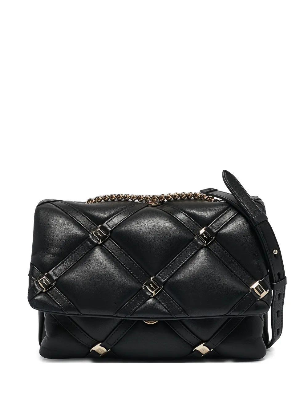 Ferragamo Pre-Owned quilted leather shoulder bag | Black | Image 1
