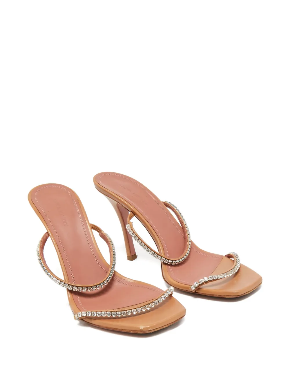 Amina Muaddi 2024 100 mm Gilda muiltjes - Bruin