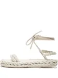 Valentino Garavani Pre-Owned rope-detail flat sandals - White