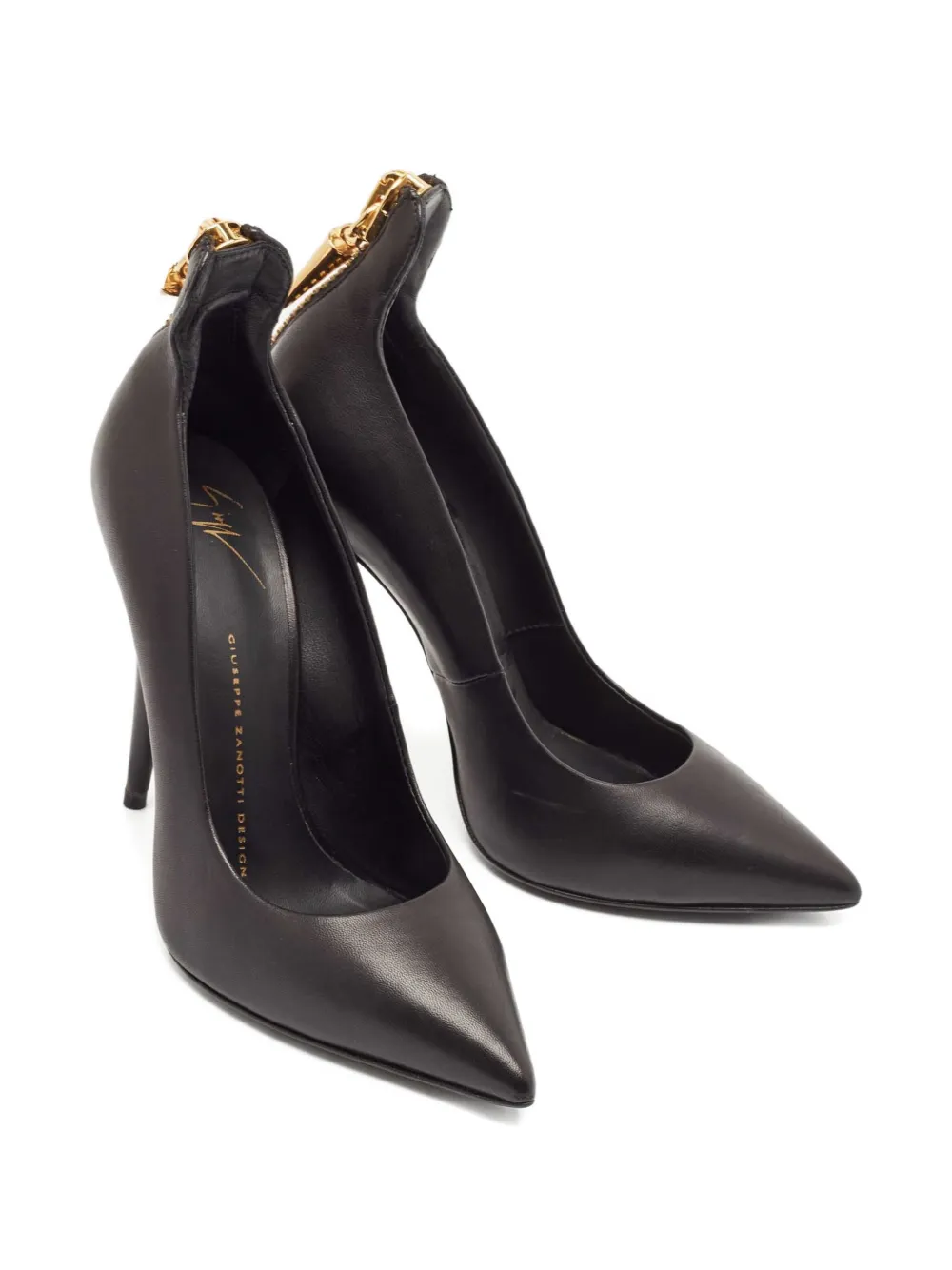 Giuseppe Zanotti Vintage Leren pumps met rits - Zwart
