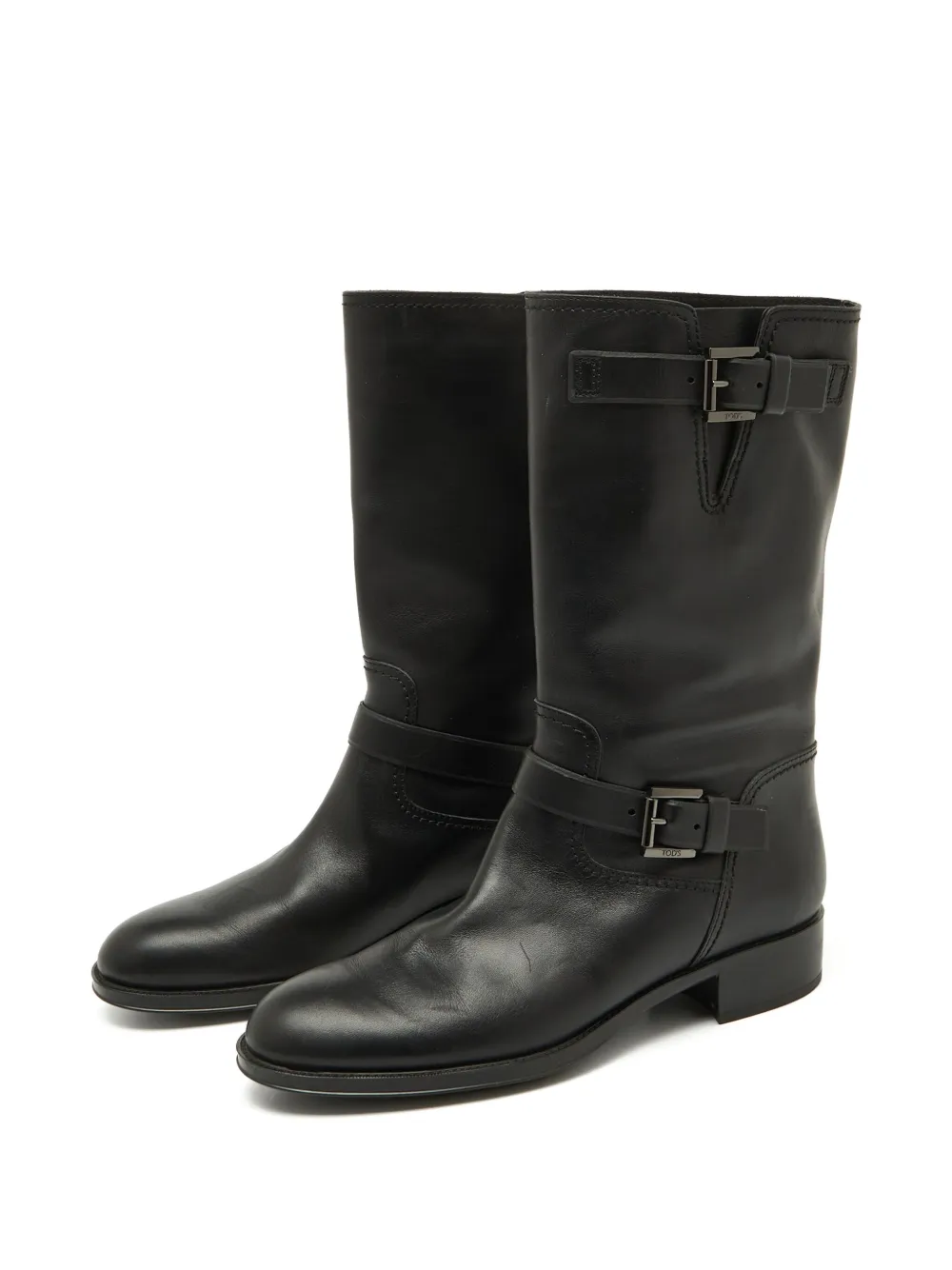 Tod's Vintage buckle-detailed leather biker boots | Image 2