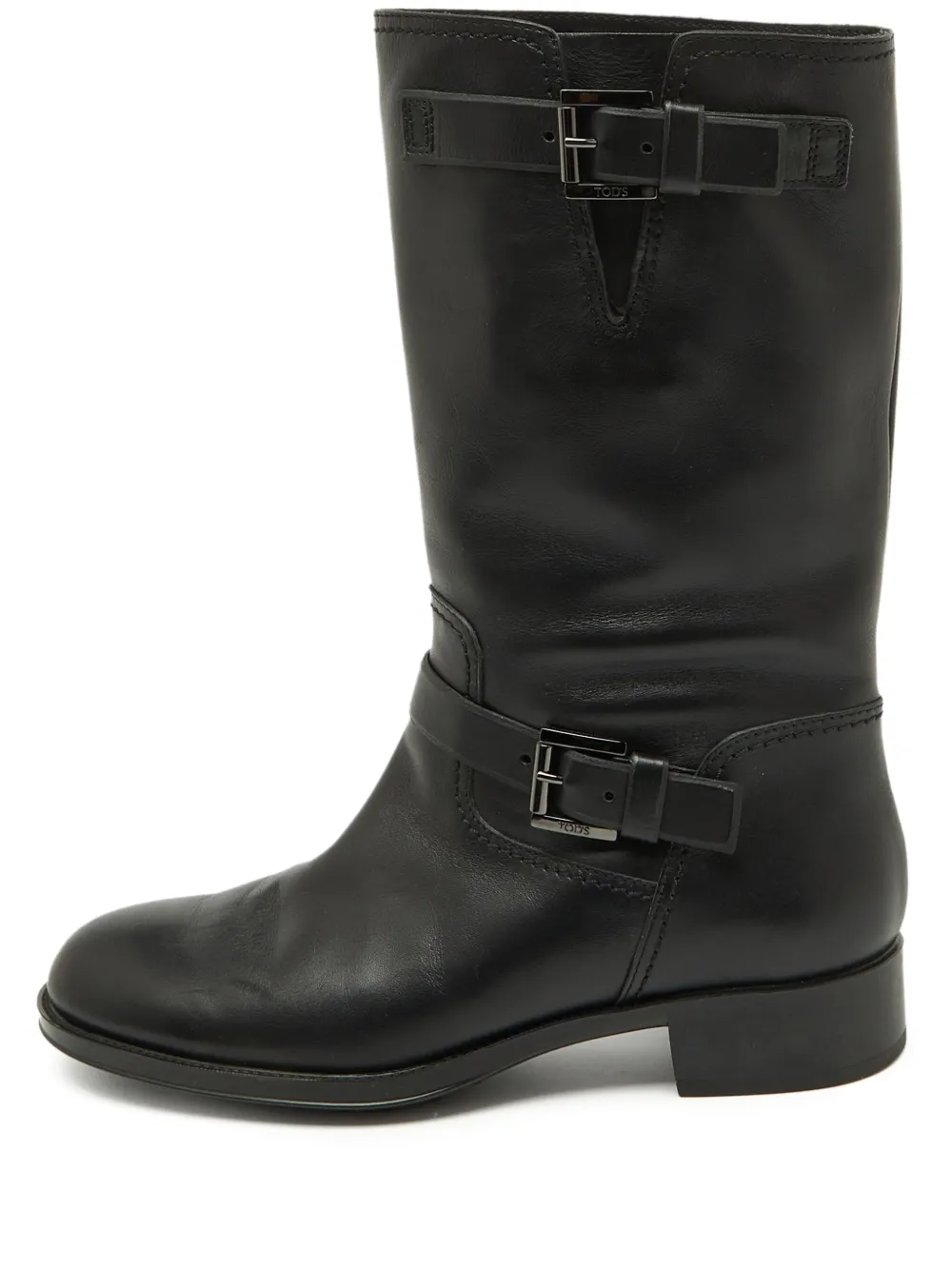 Tod's Vintage buckle-detailed leather biker boots | Black | Image 1