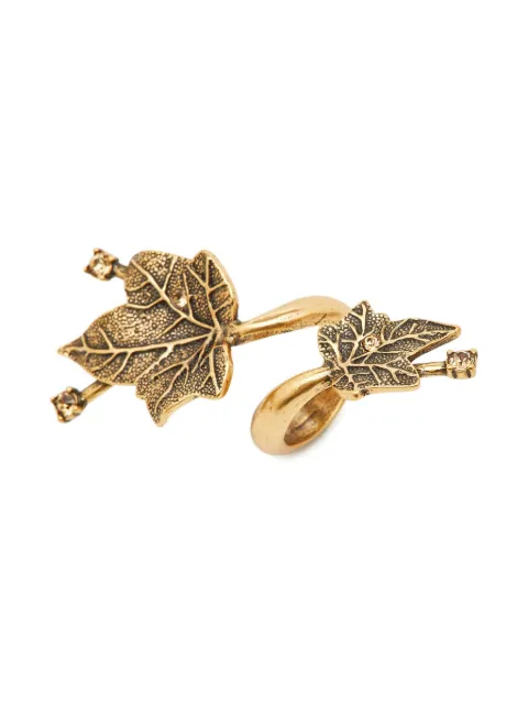Oscar de la Renta Pre-Owned Leaf crystal-embellished ring