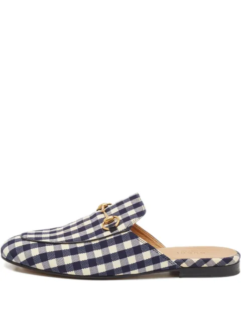 Gucci Pre-Owned 2024 gingham horsebit mules