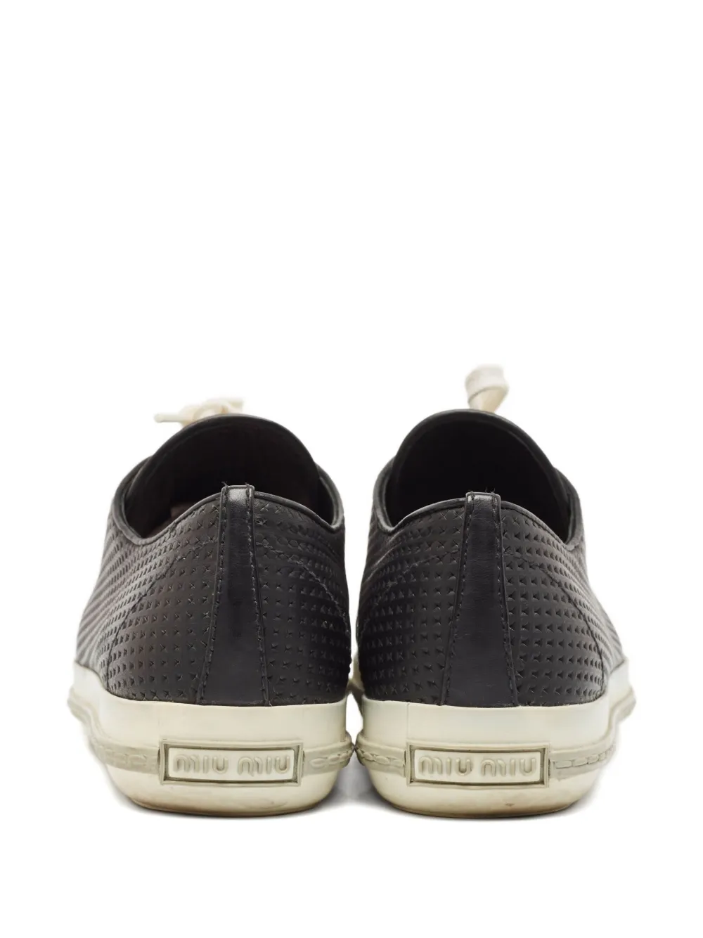 MIU MIU Pre-owned Crystal-embellished Sneakers In Black