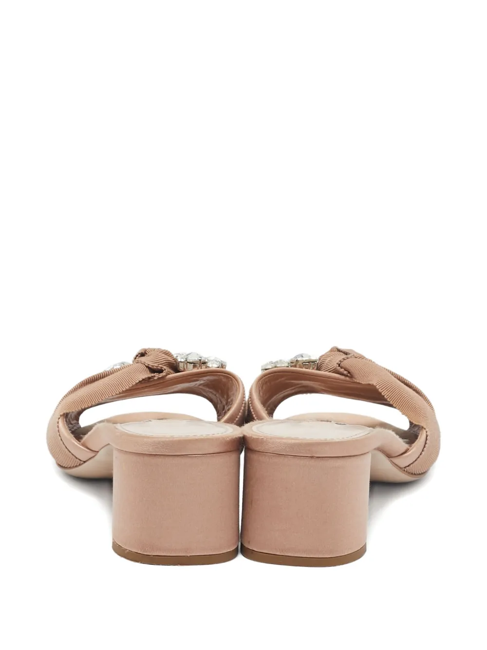 Pre-owned Miu Miu 45mm Crystal-embellished Sandals