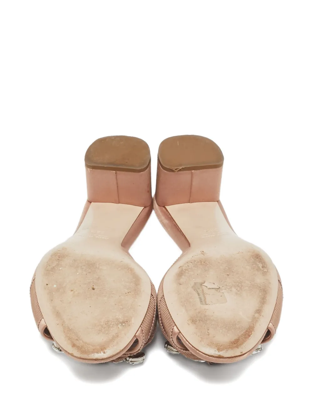 Pre-owned Miu Miu 45mm Crystal-embellished Sandals