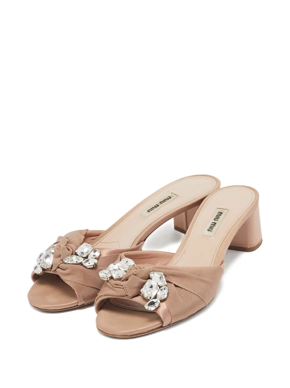 Pre-owned Miu Miu 45mm Crystal-embellished Sandals