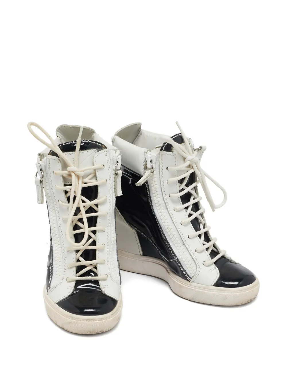 Giuseppe Zanotti Vintage Lakleren sneakers met sleehak - Zwart