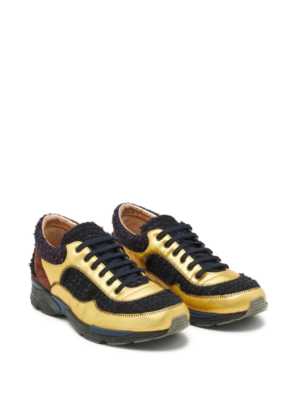CHANEL Pre-Owned Tweed sneakers - Geel