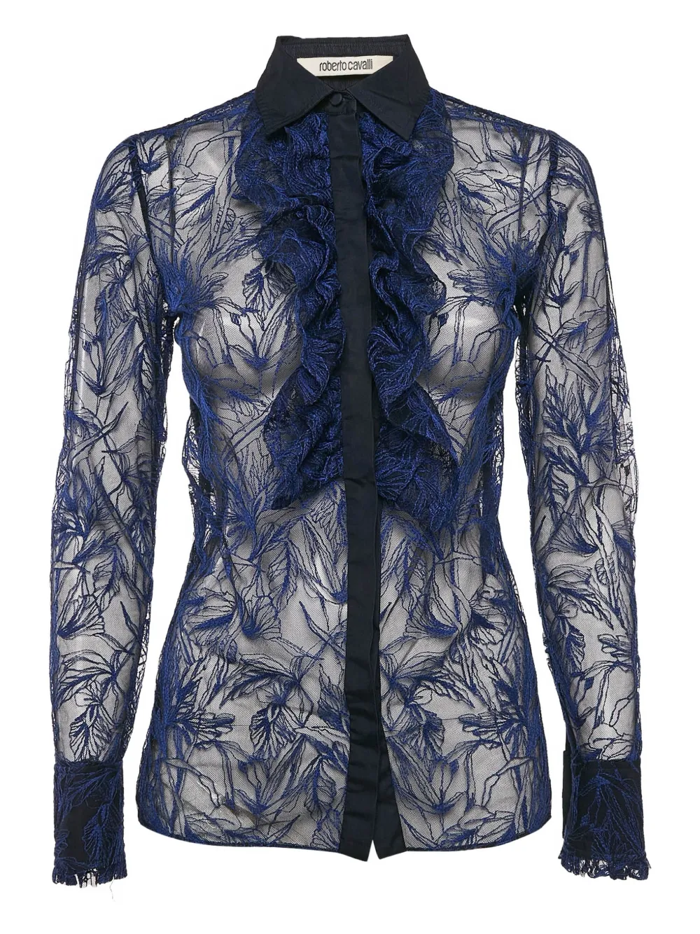 pre-owned embroidery frill shirt