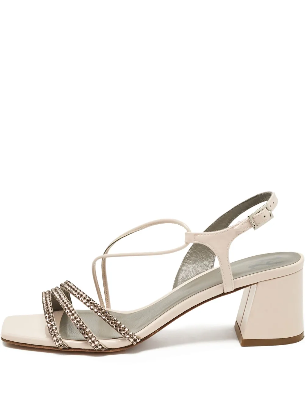 Gina pre-owned 80mm strappy embellished sandals | Neutrals | Image 1