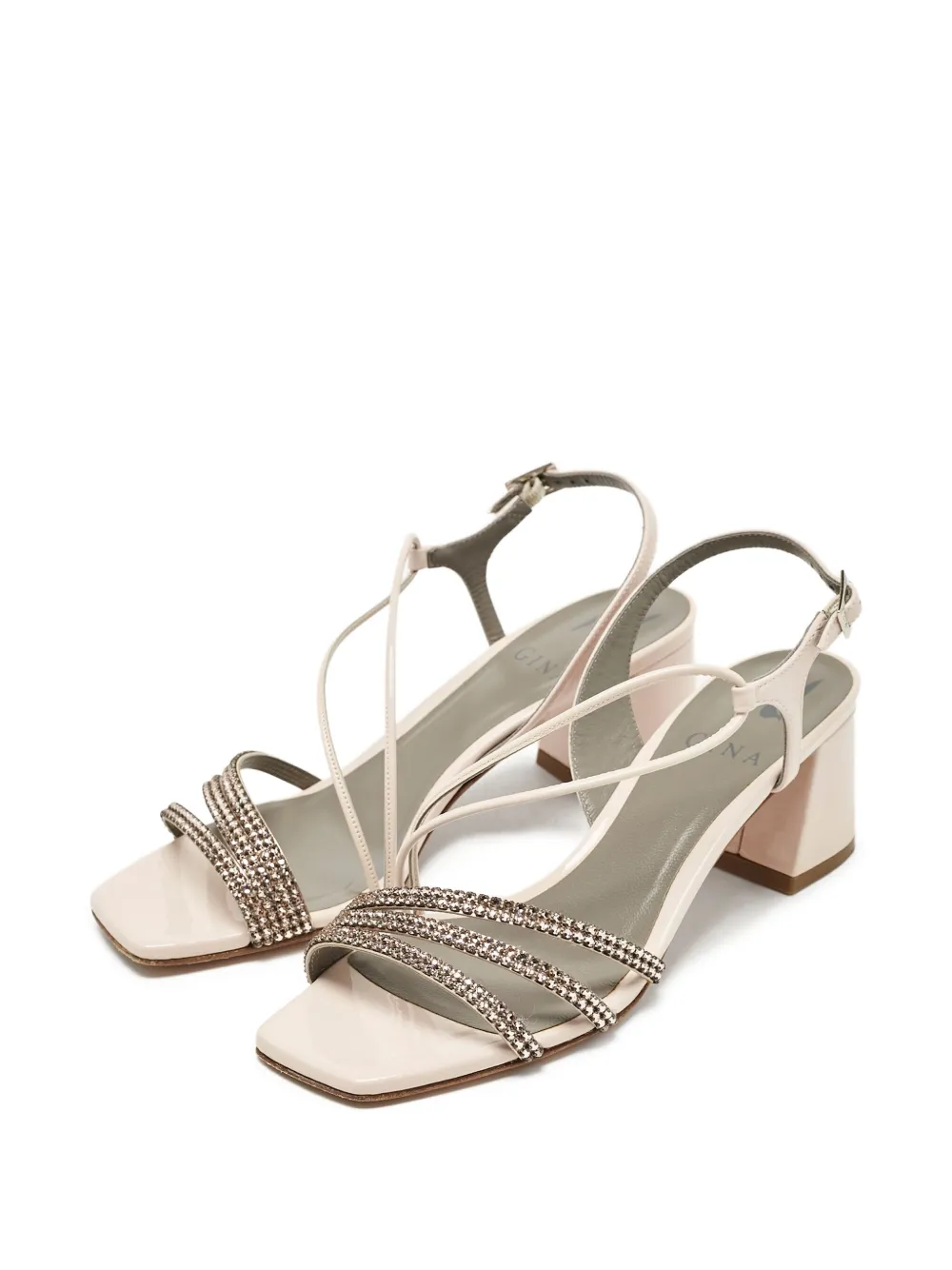 Gina pre-owned 80mm strappy embellished sandals | Image 2